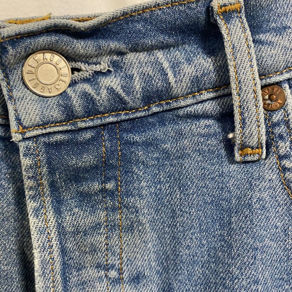AGOLDE Riley Buttonfly High Rise Cropped Distressed‎ Jeans Size 29 - Picture 3 of 9